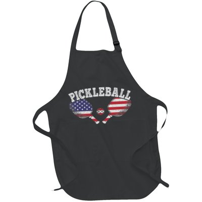 Us Flag Pickleball Player Vintage Pickle Ball Lover Apron