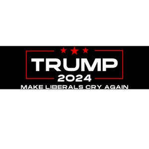 Usa Flag President Trump 2024 Make Liberals Cry Again Funny Bumper Sticker