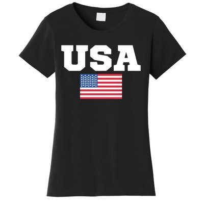 USA Flag Patriotic 4th Of July America Day Of Independence Women's T-Shirt