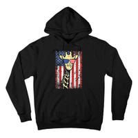 USA Flag Patriotic Giraffe Sunglasses Funny Animal Lover Tall Hoodie