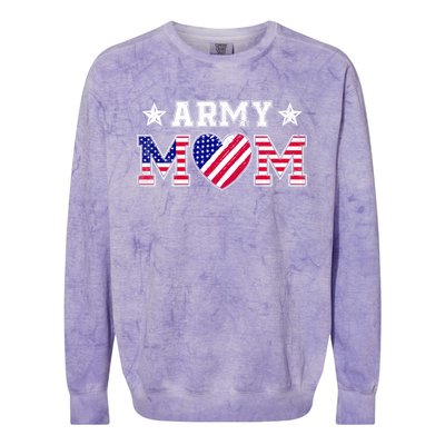 Usa Flag Proud Army National Guard Mom Military Mother's Day Gift Colorblast Crewneck Sweatshirt