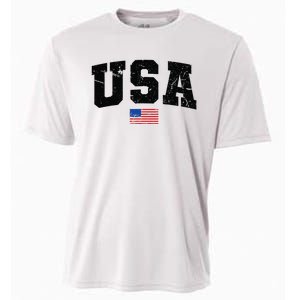 USA Flag Patriotic 4th Of July America Day Of Independence Cooling Performance Crew T-Shirt