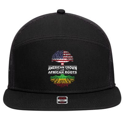 Us Flag Pride African American Heritage Black History Month 7 Panel Mesh Trucker Snapback Hat