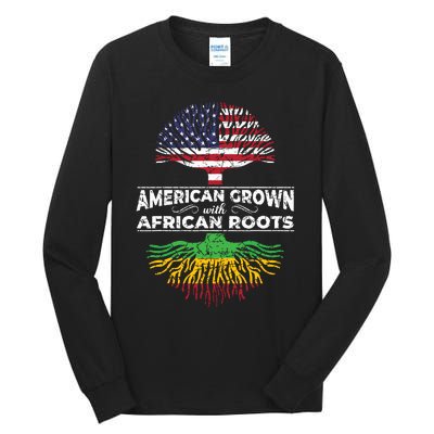 Us Flag Pride African American Heritage Black History Month Tall Long Sleeve T-Shirt