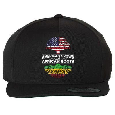 Us Flag Pride African American Heritage Black History Month Wool Snapback Cap