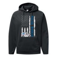 USA Flag Patriotic Postal Worker Mailman Mail Lady Novelty Performance Fleece Hoodie