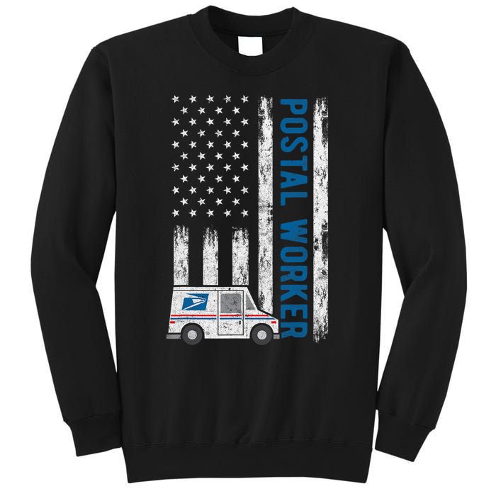 USA Flag Patriotic Postal Worker Mailman Mail Lady Novelty Sweatshirt