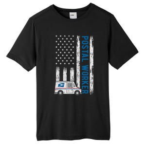 USA Flag Patriotic Postal Worker Mailman Mail Lady Novelty Tall Fusion ChromaSoft Performance T-Shirt