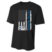 USA Flag Patriotic Postal Worker Mailman Mail Lady Novelty Performance Sprint T-Shirt