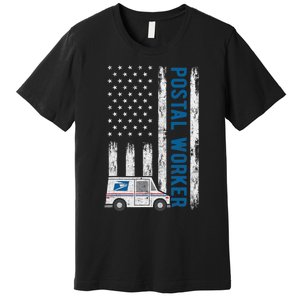 USA Flag Patriotic Postal Worker Mailman Mail Lady Novelty Premium T-Shirt