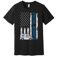 USA Flag Patriotic Postal Worker Mailman Mail Lady Novelty Premium T-Shirt