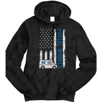 USA Flag Patriotic Postal Worker Mailman Mail Lady Novelty Tie Dye Hoodie