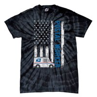 USA Flag Patriotic Postal Worker Mailman Mail Lady Novelty Tie-Dye T-Shirt