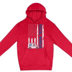 USA Flag Patriotic Postal Worker Mailman Mail Lady Novelty Premium Pullover Hoodie