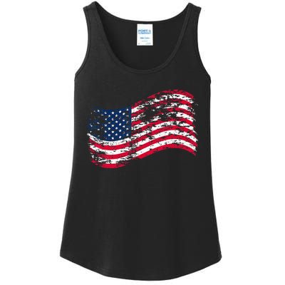 USA Flag Patriotic 4th of July America day of Independence Ladies Essential Tank