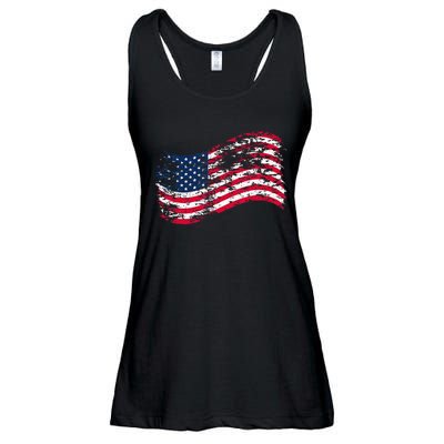 USA Flag Patriotic 4th of July America day of Independence Ladies Essential Flowy Tank