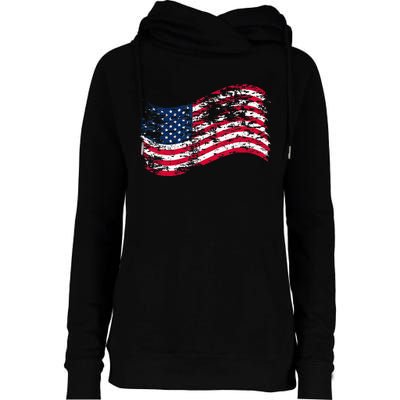 USA Flag Patriotic 4th of July America day of Independence Womens Funnel Neck Pullover Hood