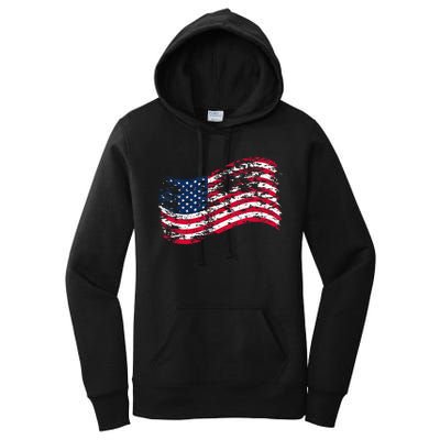 USA Flag Patriotic 4th of July America day of Independence Women's Pullover Hoodie