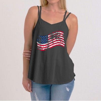 USA Flag Patriotic 4th of July America day of Independence Women's Strappy Tank