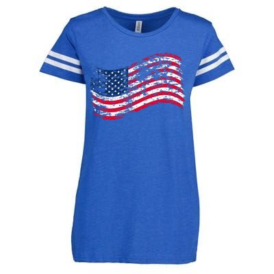 USA Flag Patriotic 4th of July America day of Independence Enza Ladies Jersey Football T-Shirt