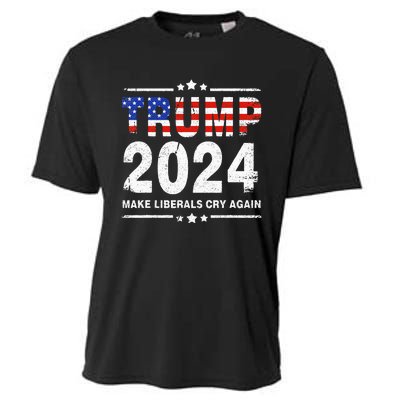 Usa Flag President Trump 2024 Make Liberals Cry Again Cooling Performance Crew T-Shirt