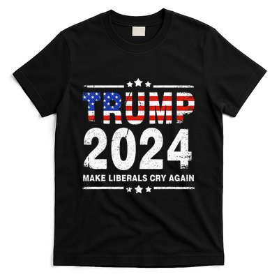 Usa Flag President Trump 2024 Make Liberals Cry Again T-Shirt