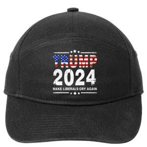 Usa Flag President Trump 2024 Make Liberals Cry Again 7-Panel Snapback Hat