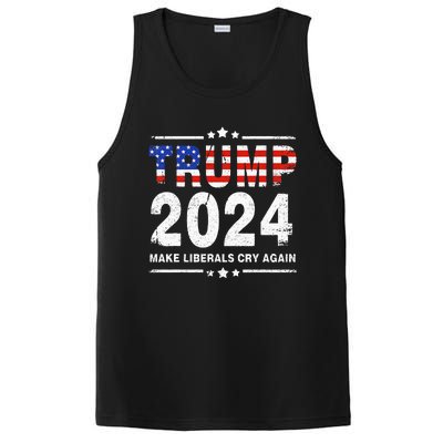 Usa Flag President Trump 2024 Make Liberals Cry Again PosiCharge Competitor Tank