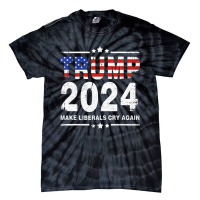 Usa Flag President Trump 2024 Make Liberals Cry Again Tie-Dye T-Shirt