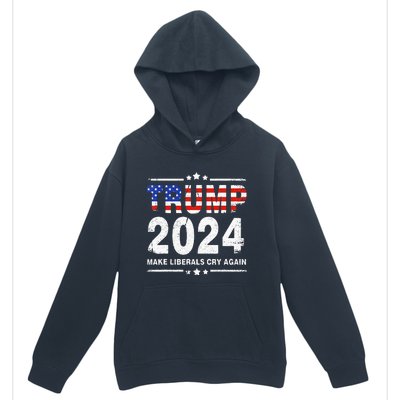 Usa Flag President Trump 2024 Make Liberals Cry Again Urban Pullover Hoodie