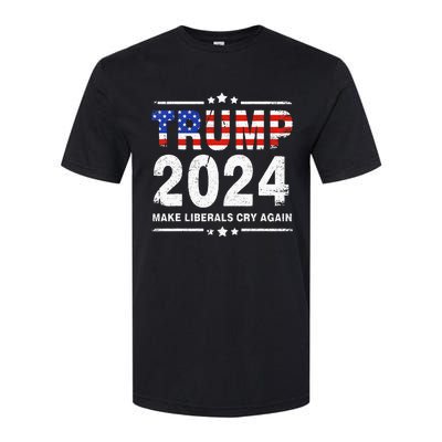 Usa Flag President Trump 2024 Make Liberals Cry Again Softstyle CVC T-Shirt