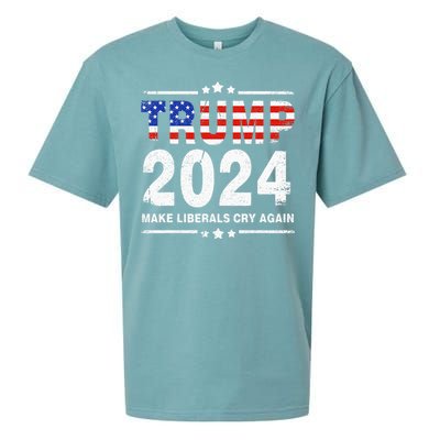 Usa Flag President Trump 2024 Make Liberals Cry Again Sueded Cloud Jersey T-Shirt