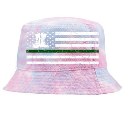 US Flag Patriotic Army Boots Tie-Dyed Bucket Hat