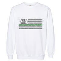 US Flag Patriotic Army Boots Garment-Dyed Sweatshirt
