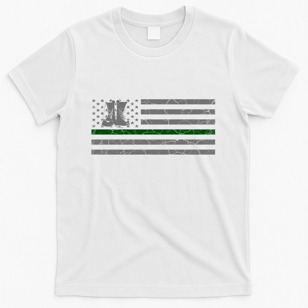 US Flag Patriotic Army Boots T-Shirt