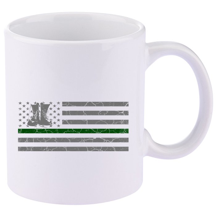 US Flag Patriotic Army Boots 11oz C Handle Ceramic Mug