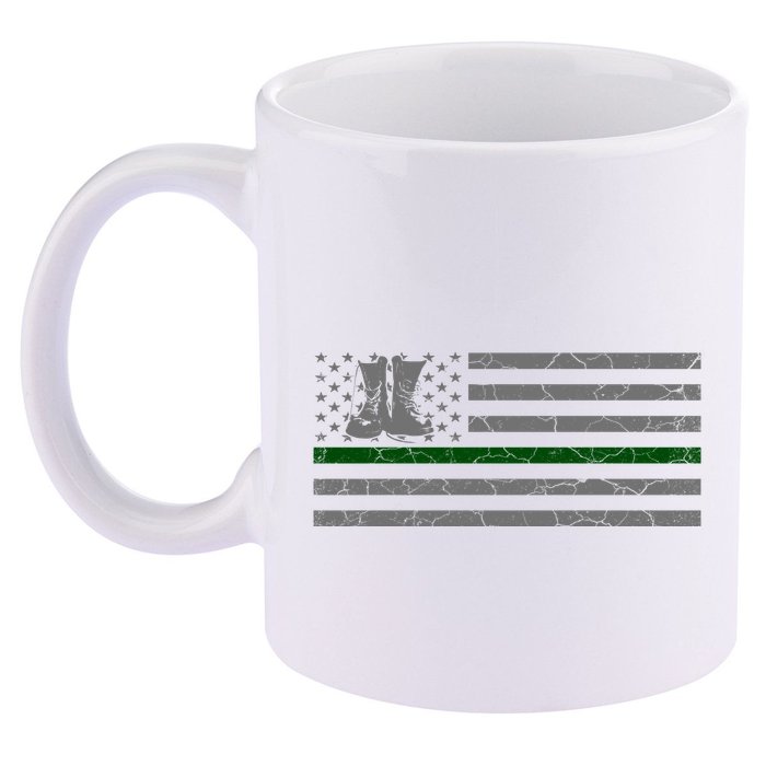 US Flag Patriotic Army Boots 11oz C Handle Ceramic Mug