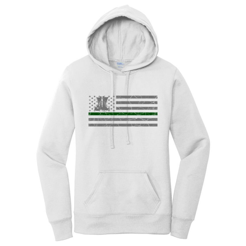 US Flag Patriotic Army Boots Women's Pullover Hoodie