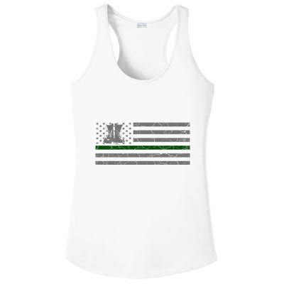 US Flag Patriotic Army Boots Ladies PosiCharge Competitor Racerback Tank