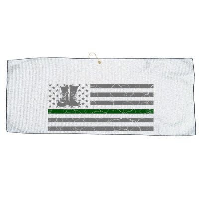 US Flag Patriotic Army Boots Large Microfiber Waffle Golf Towel