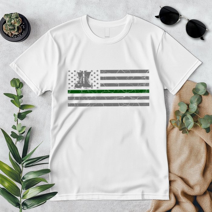 US Flag Patriotic Army Boots Premium T-Shirt