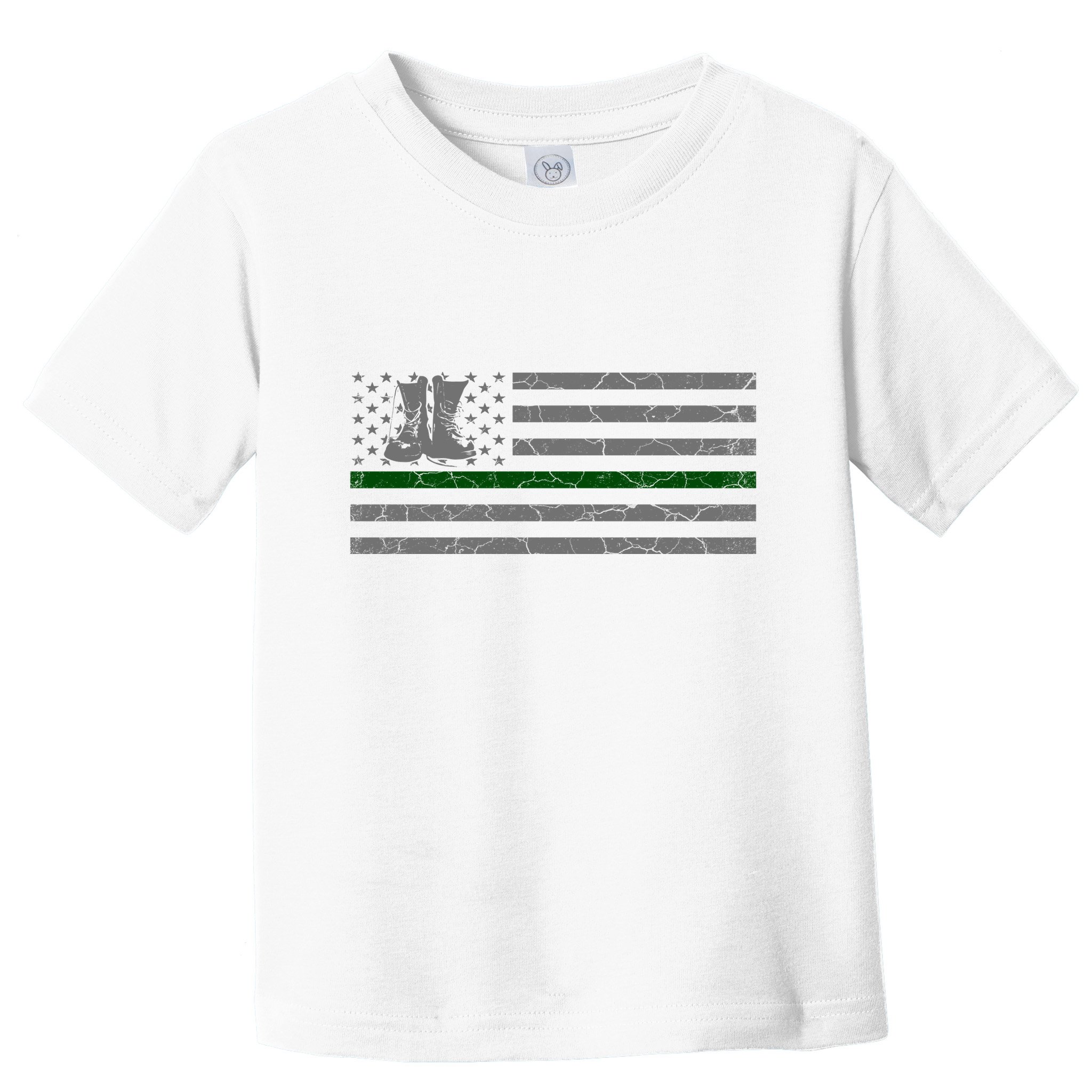 US Flag Patriotic Army Boots Toddler T-Shirt