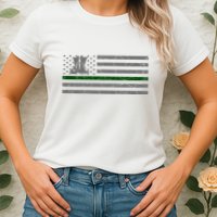 US Flag Patriotic Army Boots Womens T-Shirt