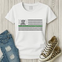 US Flag Patriotic Army Boots Womens T-Shirt