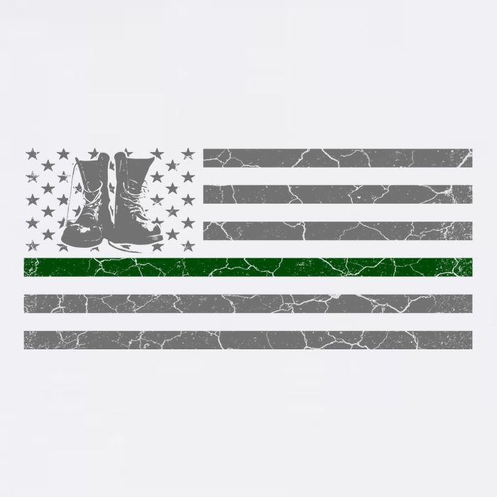 US Flag Patriotic Army Boots Womens T-Shirt
