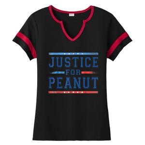 Us Flag Peanut Squirrel Justice For Peanut The Squirrel Gift Ladies Halftime Notch Neck Tee