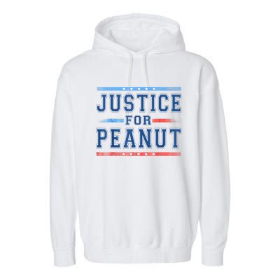 Us Flag Peanut Squirrel Justice For Peanut The Squirrel Gift Garment-Dyed Fleece Hoodie