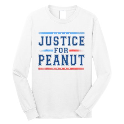 Us Flag Peanut Squirrel Justice For Peanut The Squirrel Gift Long Sleeve Shirt