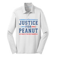 Us Flag Peanut Squirrel Justice For Peanut The Squirrel Gift Silk Touch Performance Long Sleeve Polo