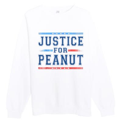 Us Flag Peanut Squirrel Justice For Peanut The Squirrel Gift Premium Crewneck Sweatshirt